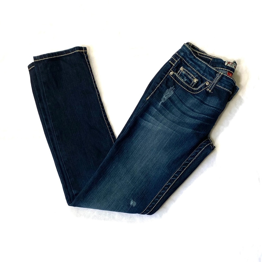 BKE Madison Skinny Stretch Distressed Dark Wash